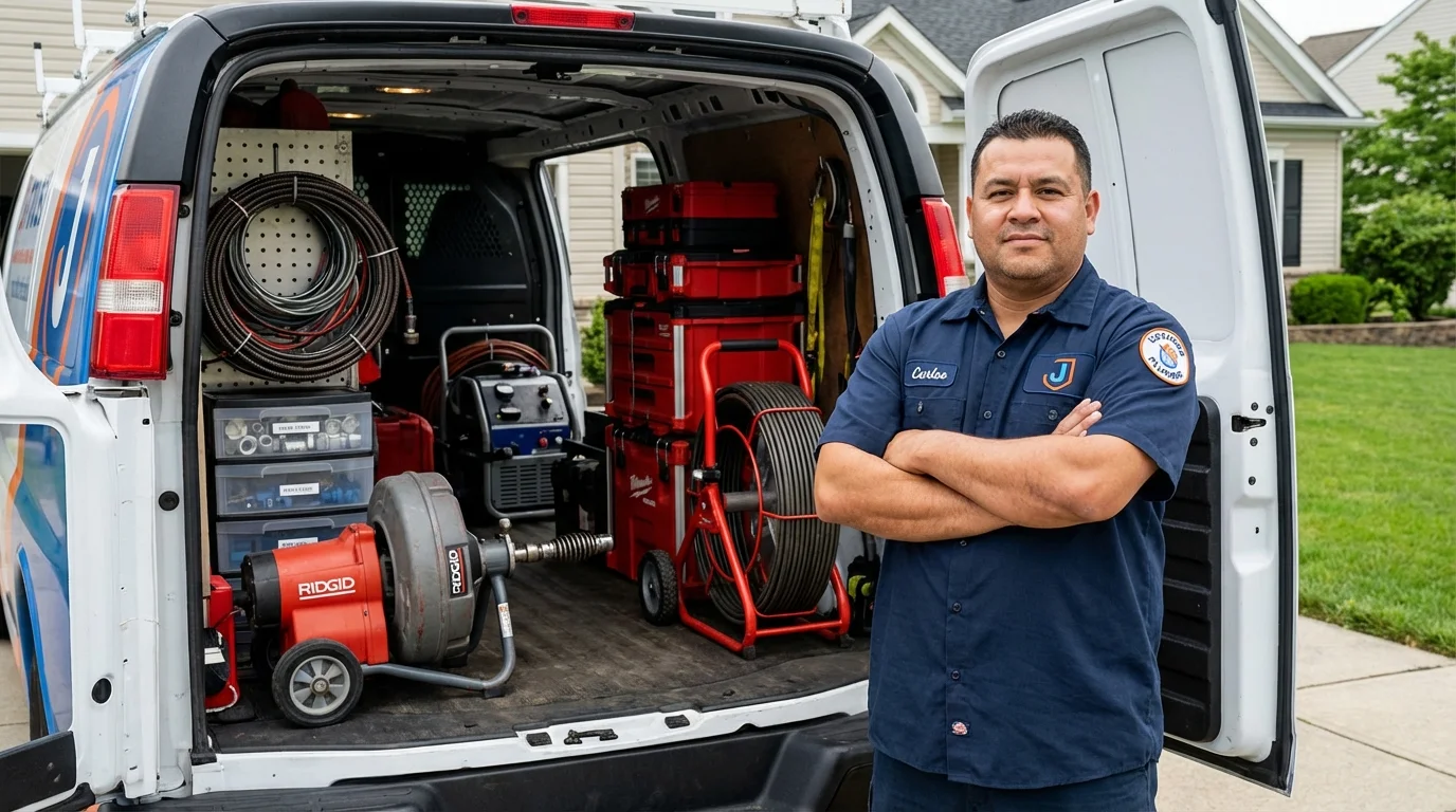 Professional drain cleaning equipment and Johns Plumbing LLC plumber in Eatonton