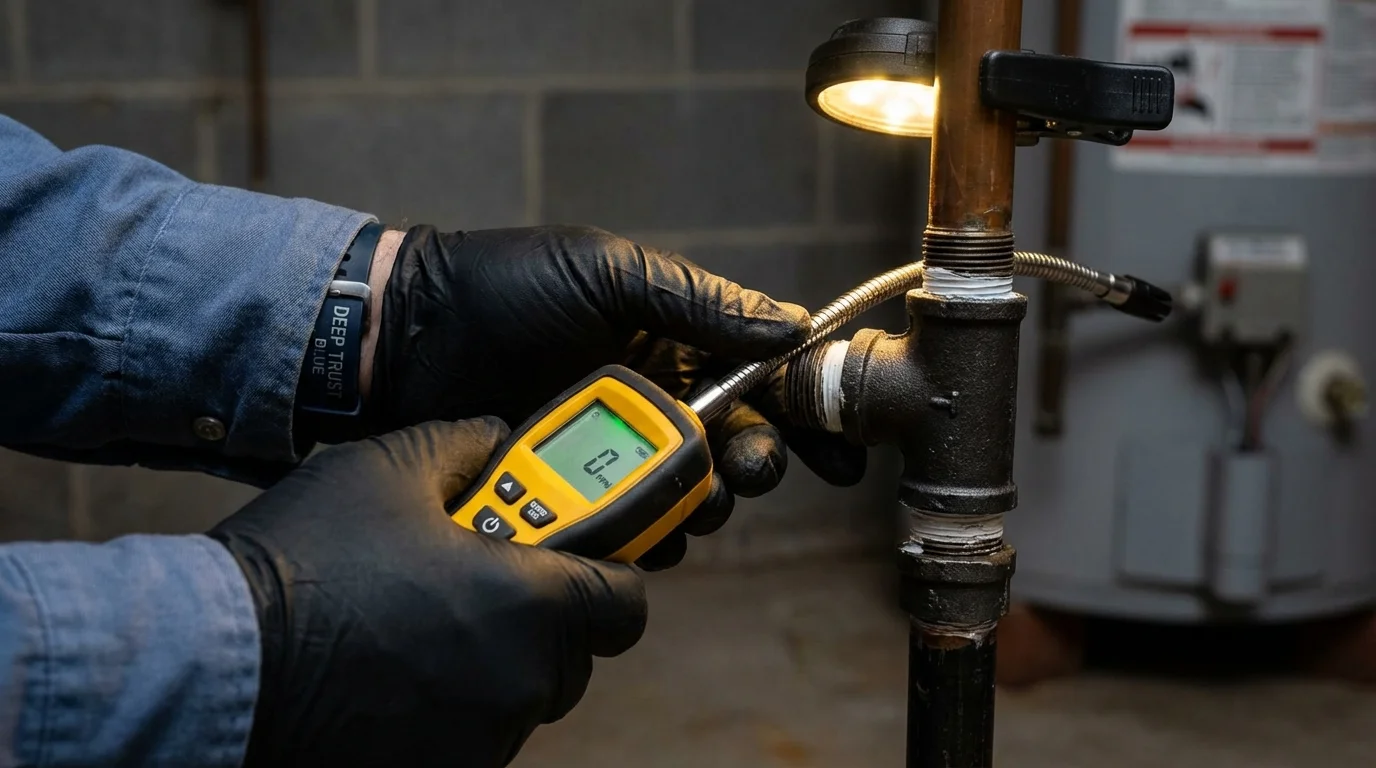 Gas leak detection with electronic sniffer by Johns Plumbing LLC in Eatonton