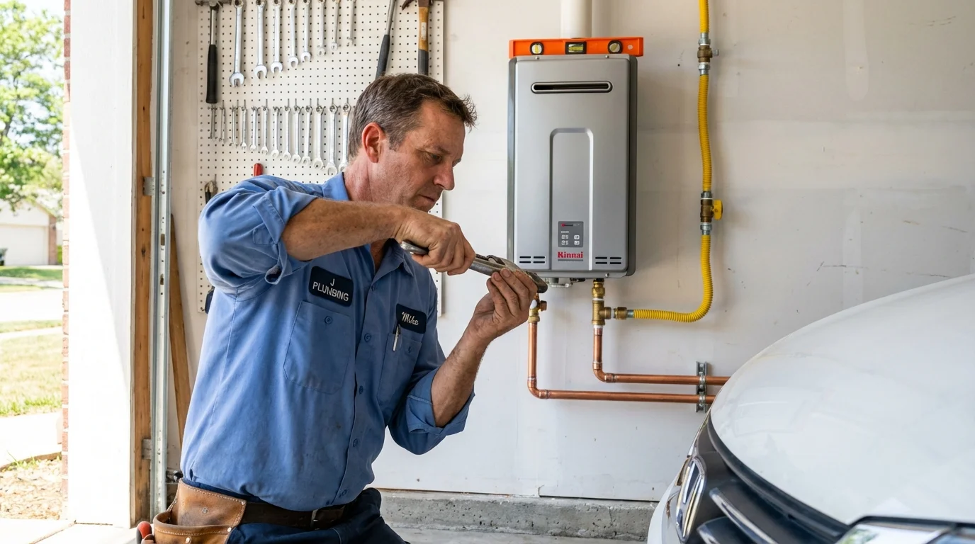 Tankless water heater installation by a Johns Plumbing LLC plumber in Eatonton